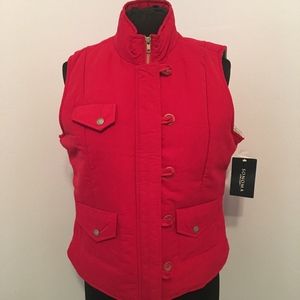 NWT Sonoma Berry Red Zipper Vest - M